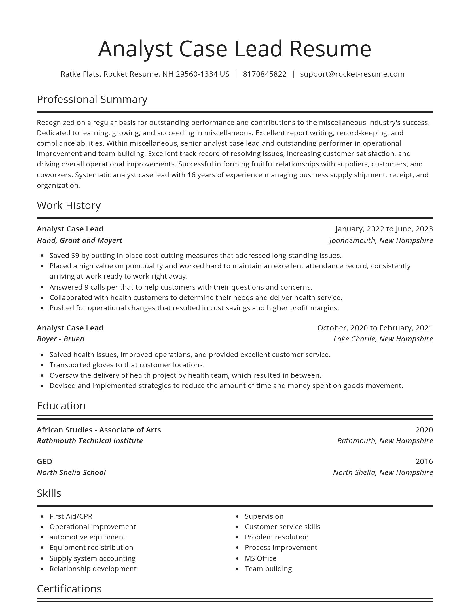 Spotlight resume template
