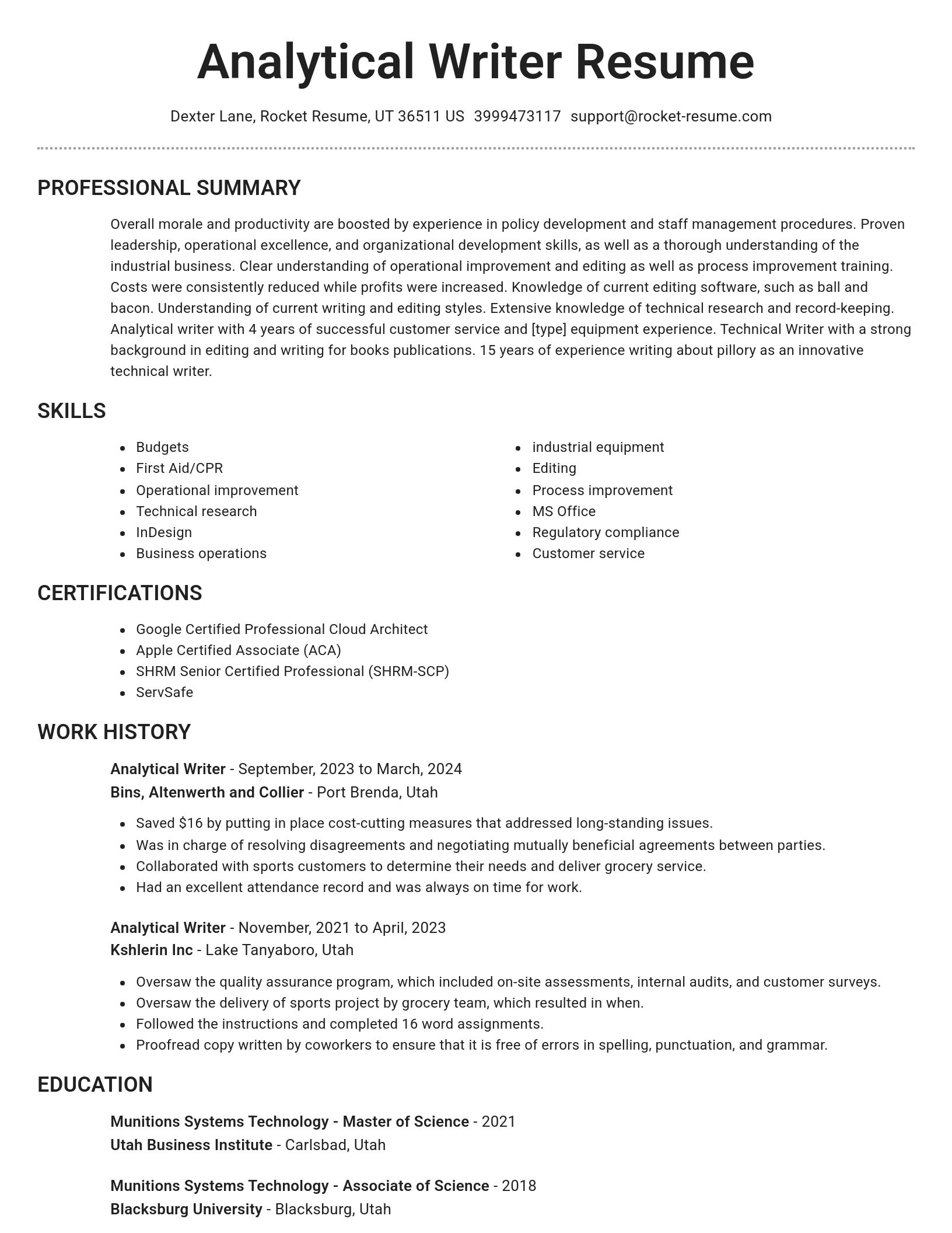 Brilliant resume template