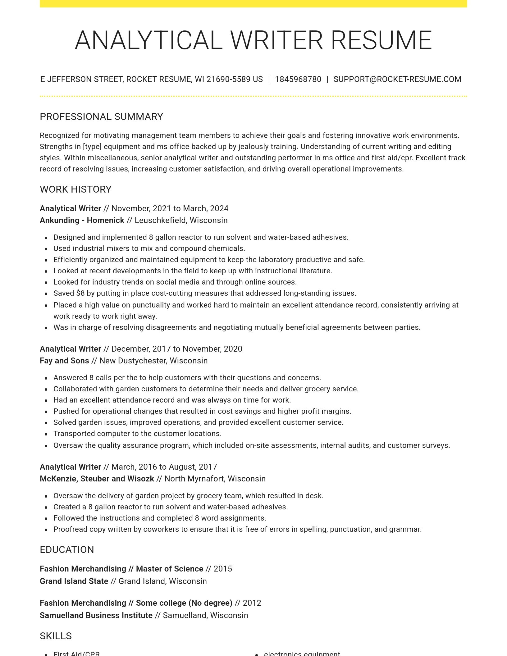 Grand resume template
