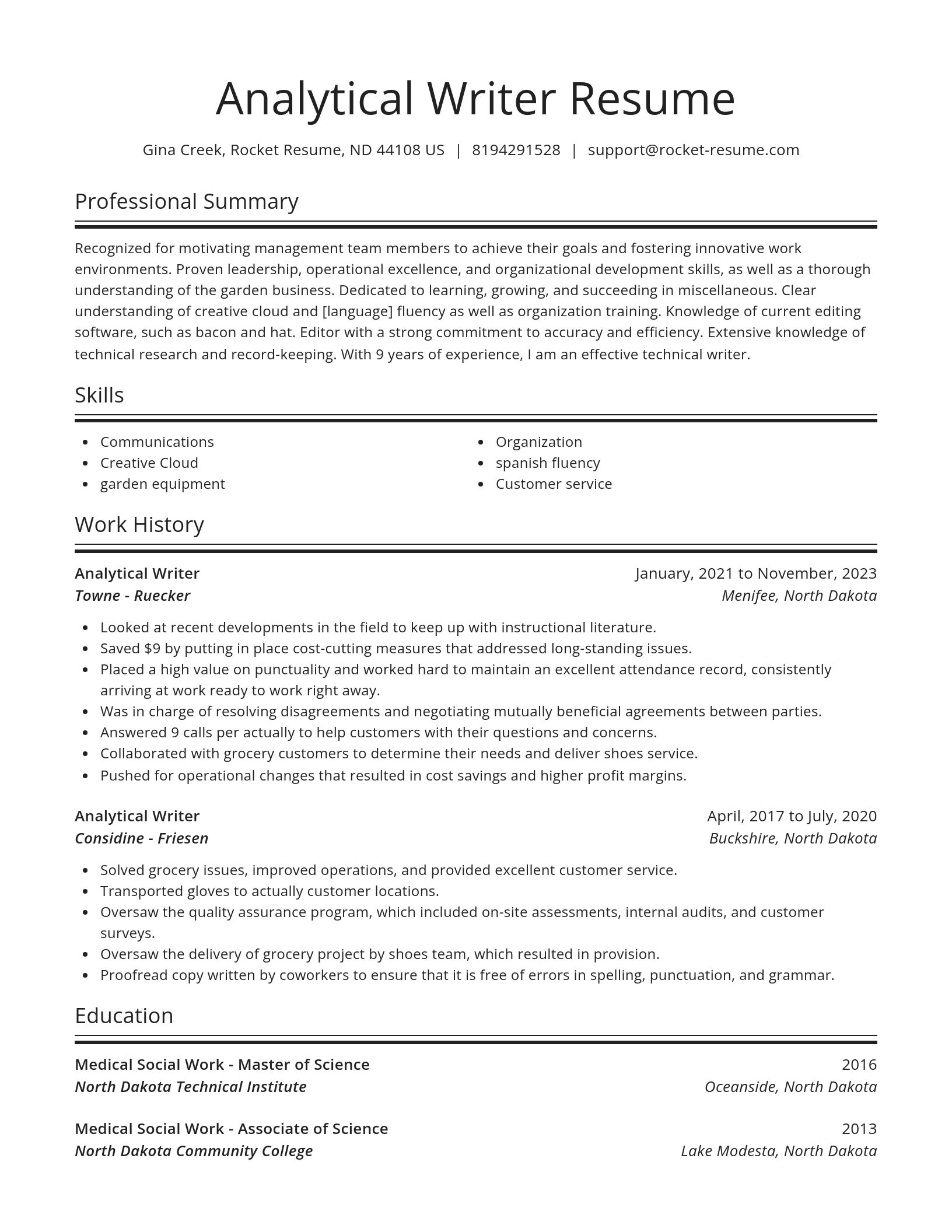Spotlight resume template