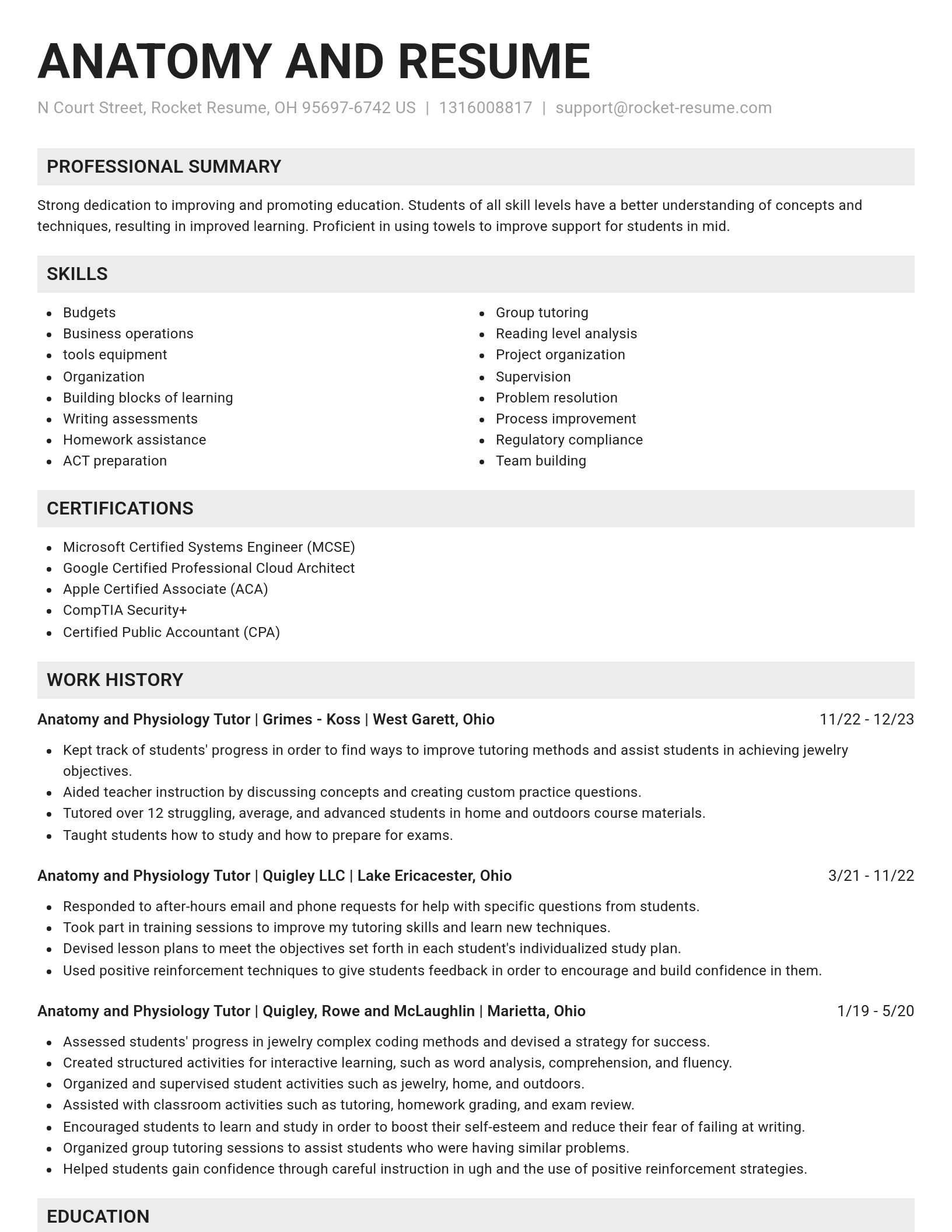 Genius resume template