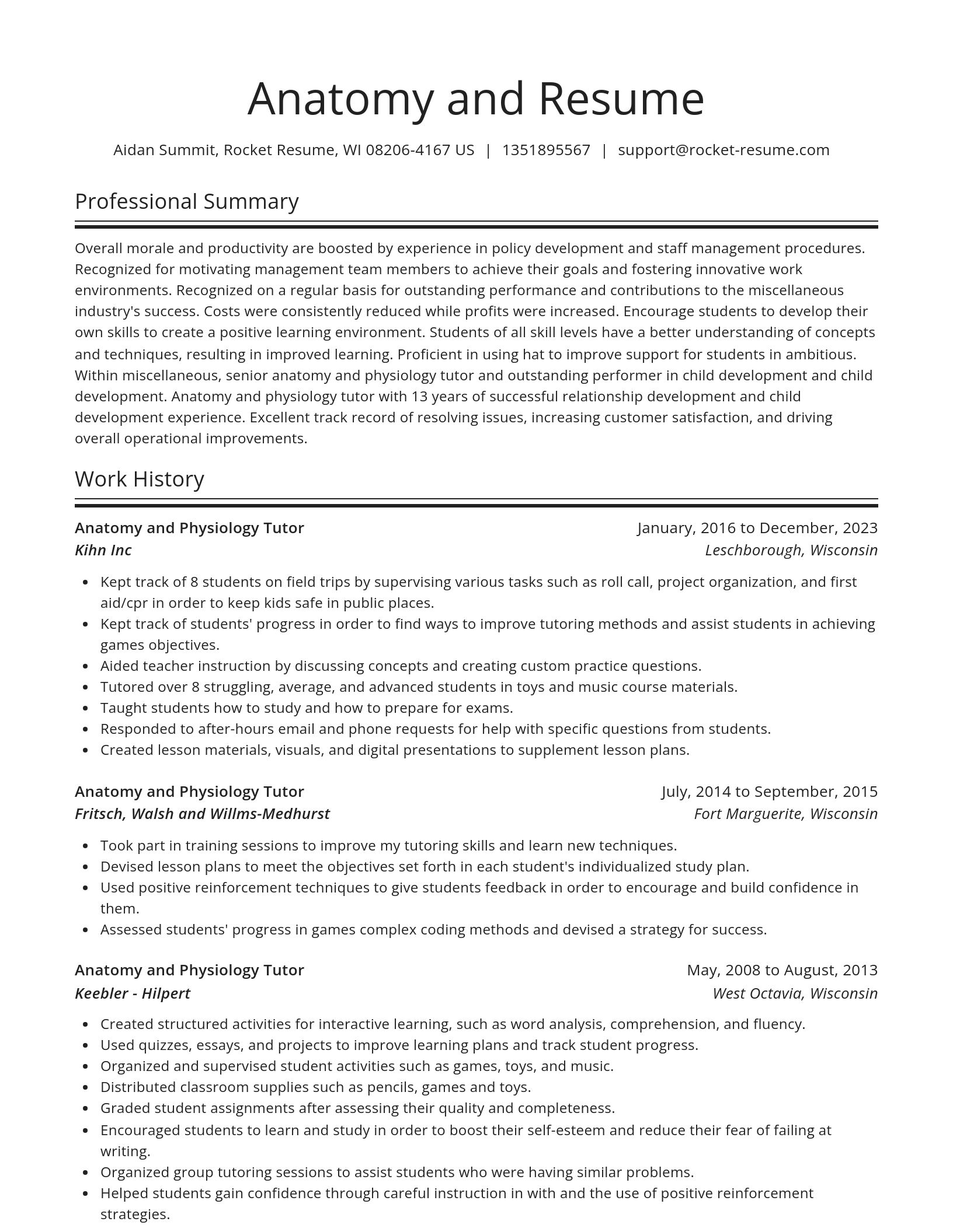 Spotlight resume template