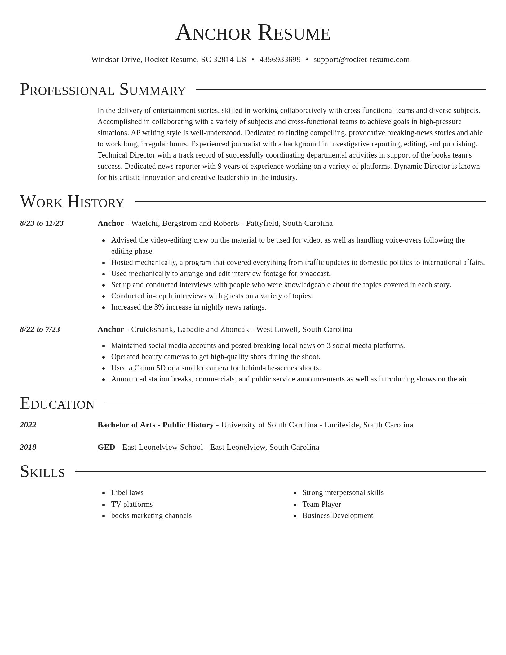 Director resume template