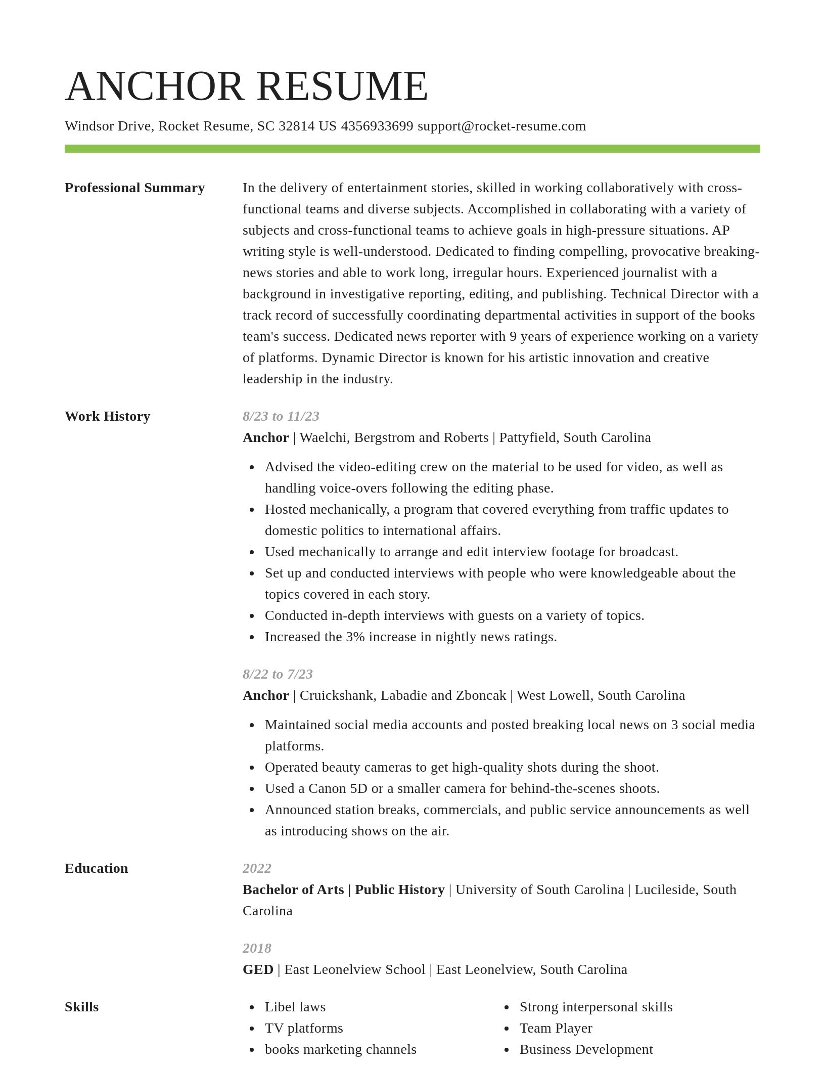 Smart resume template