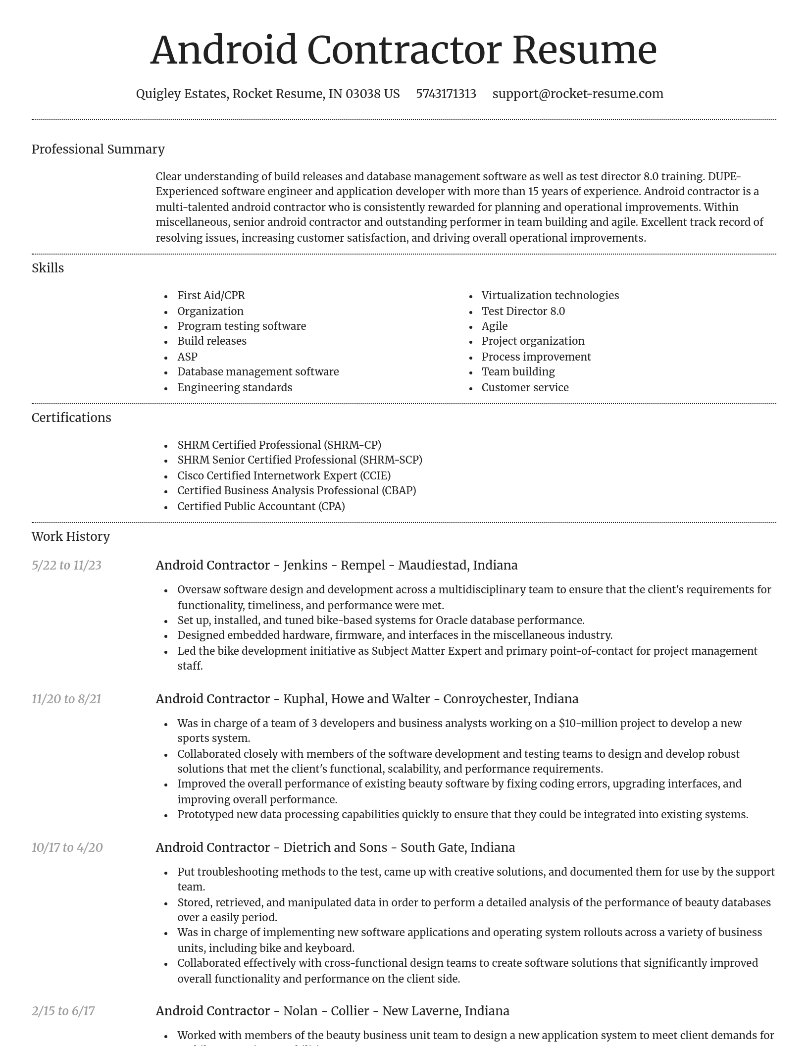 Dignified resume template