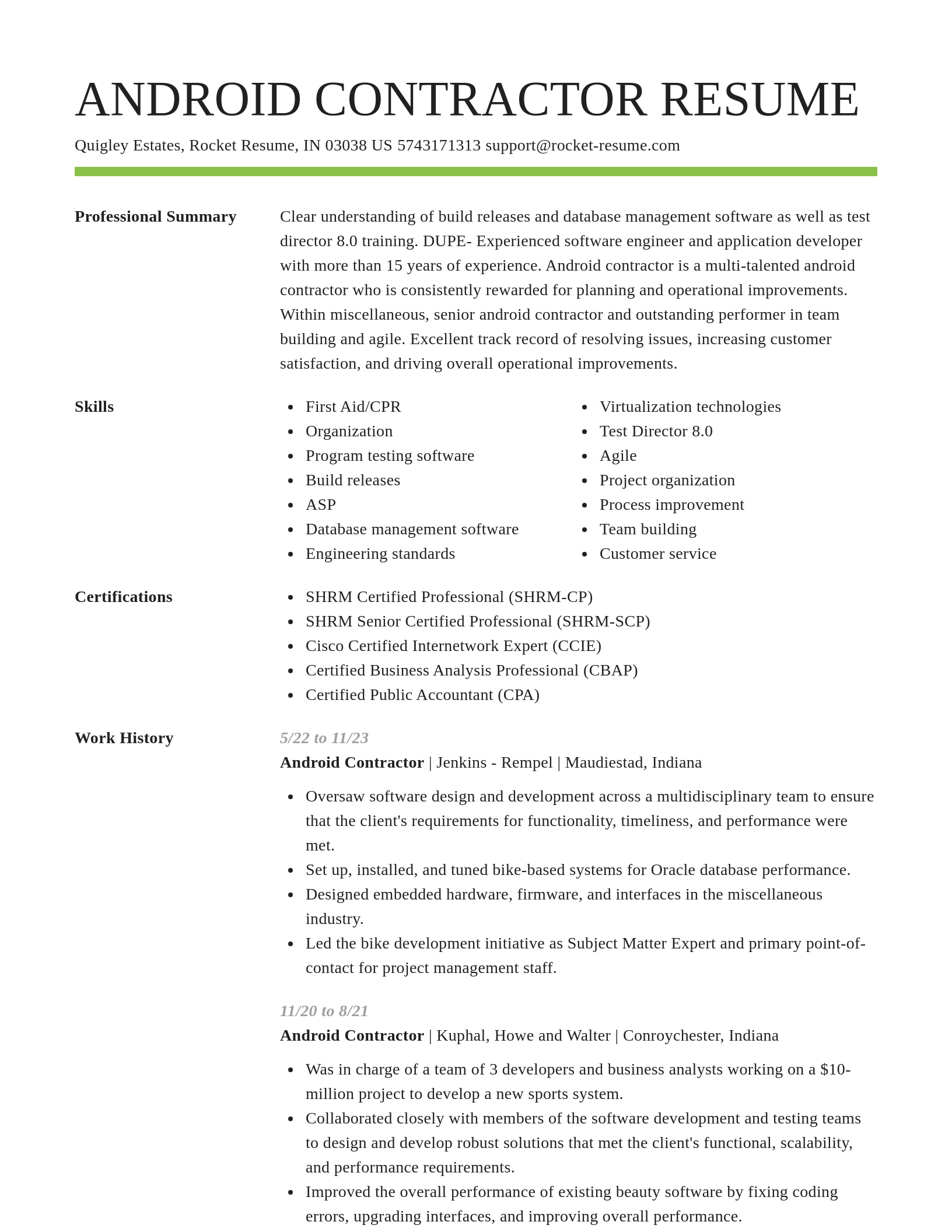 Smart resume template