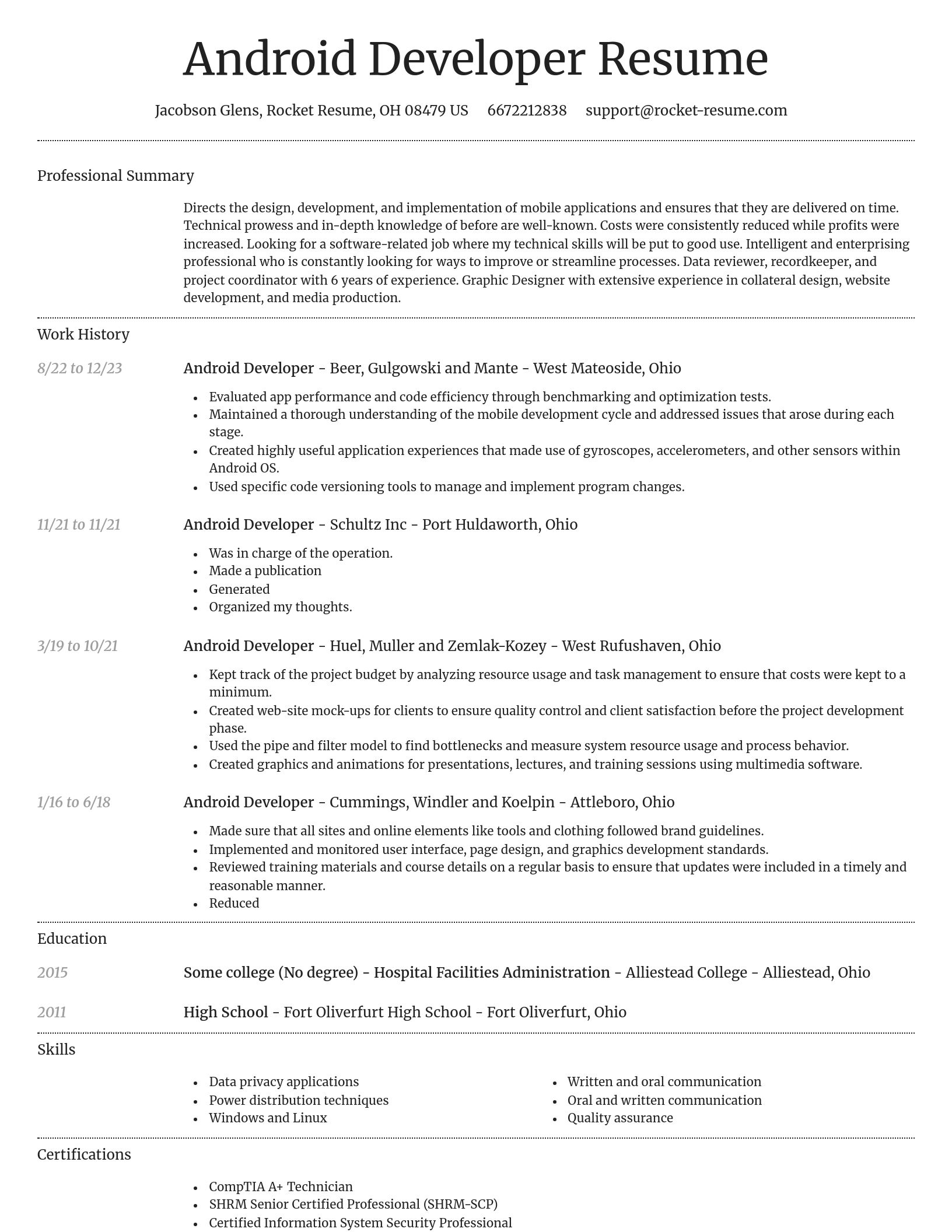 Dignified resume template