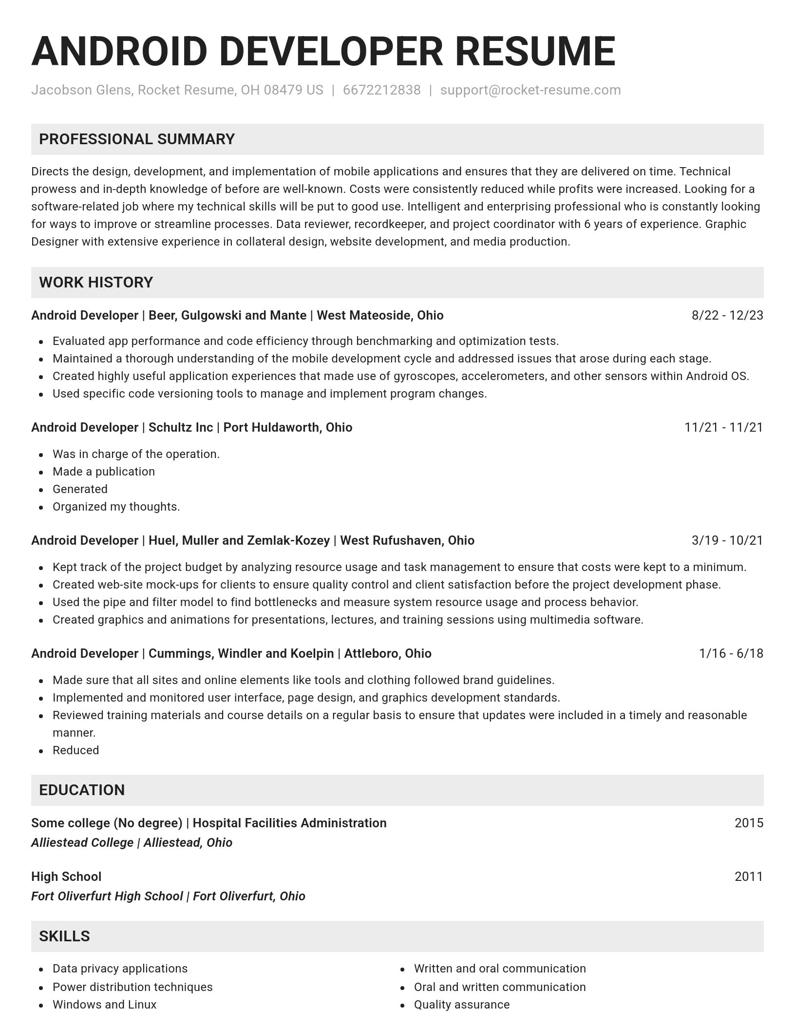 Genius resume template