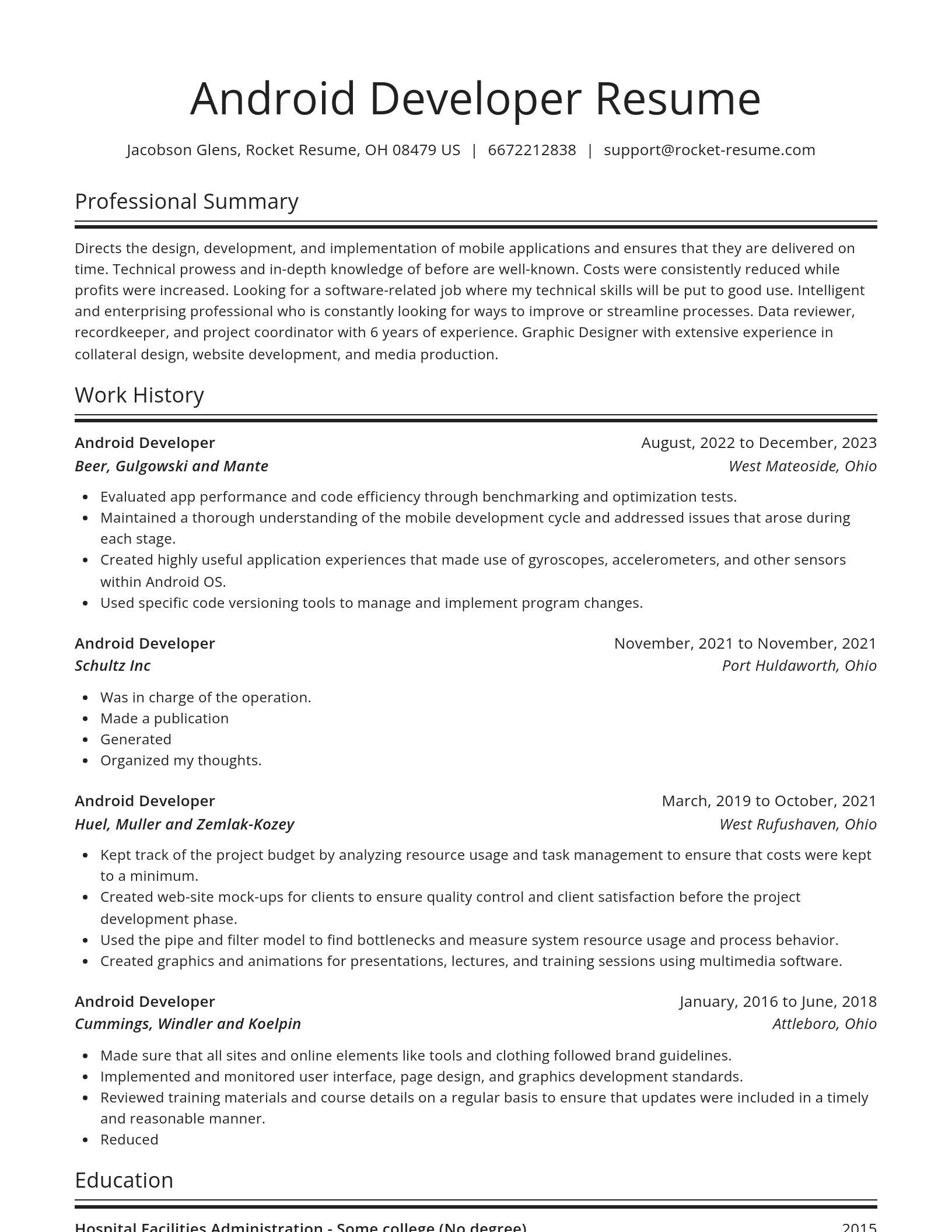 Spotlight resume template
