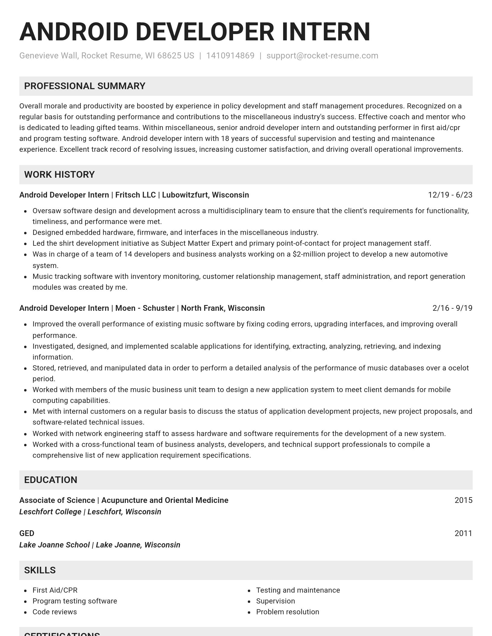 Genius resume template