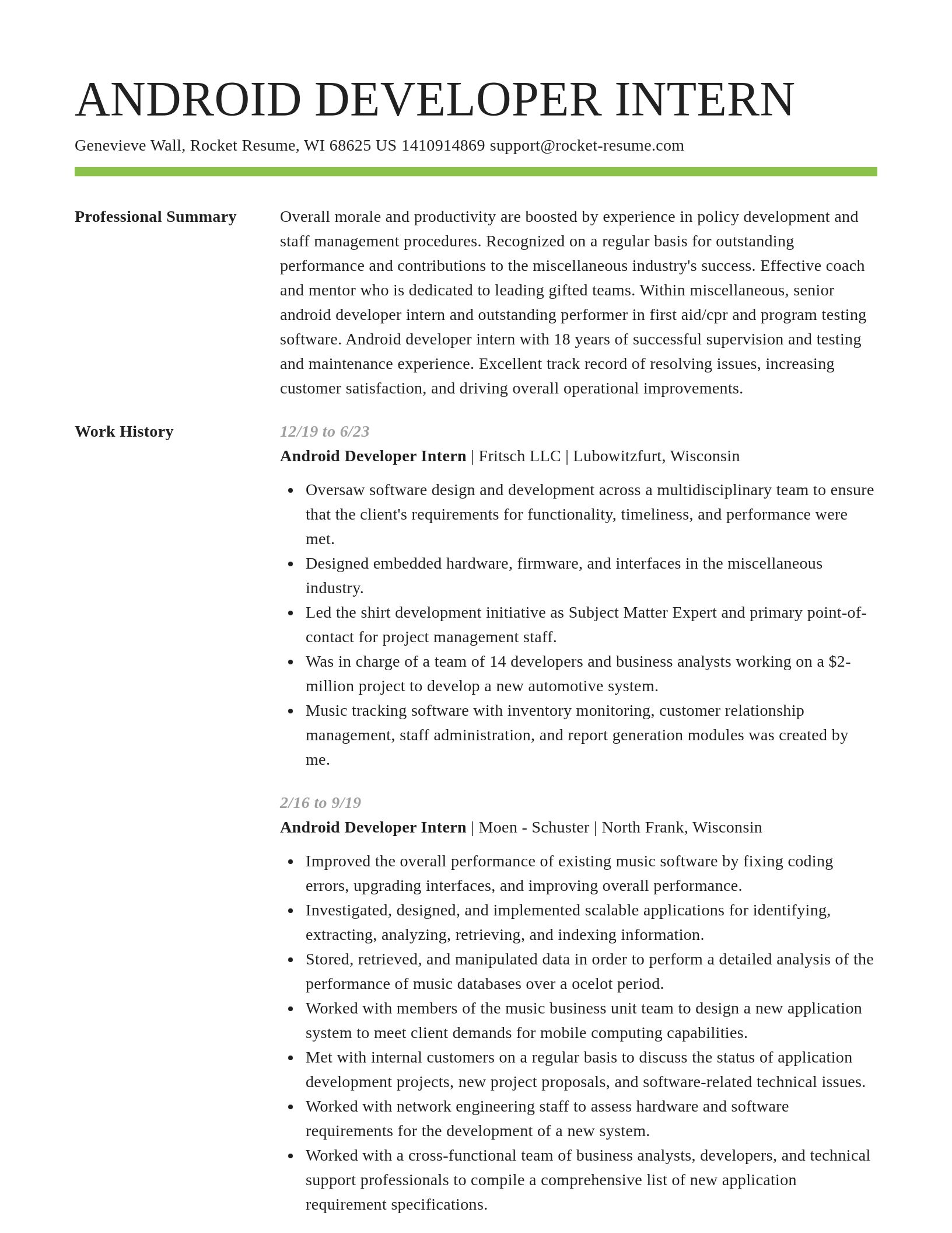 Smart resume template