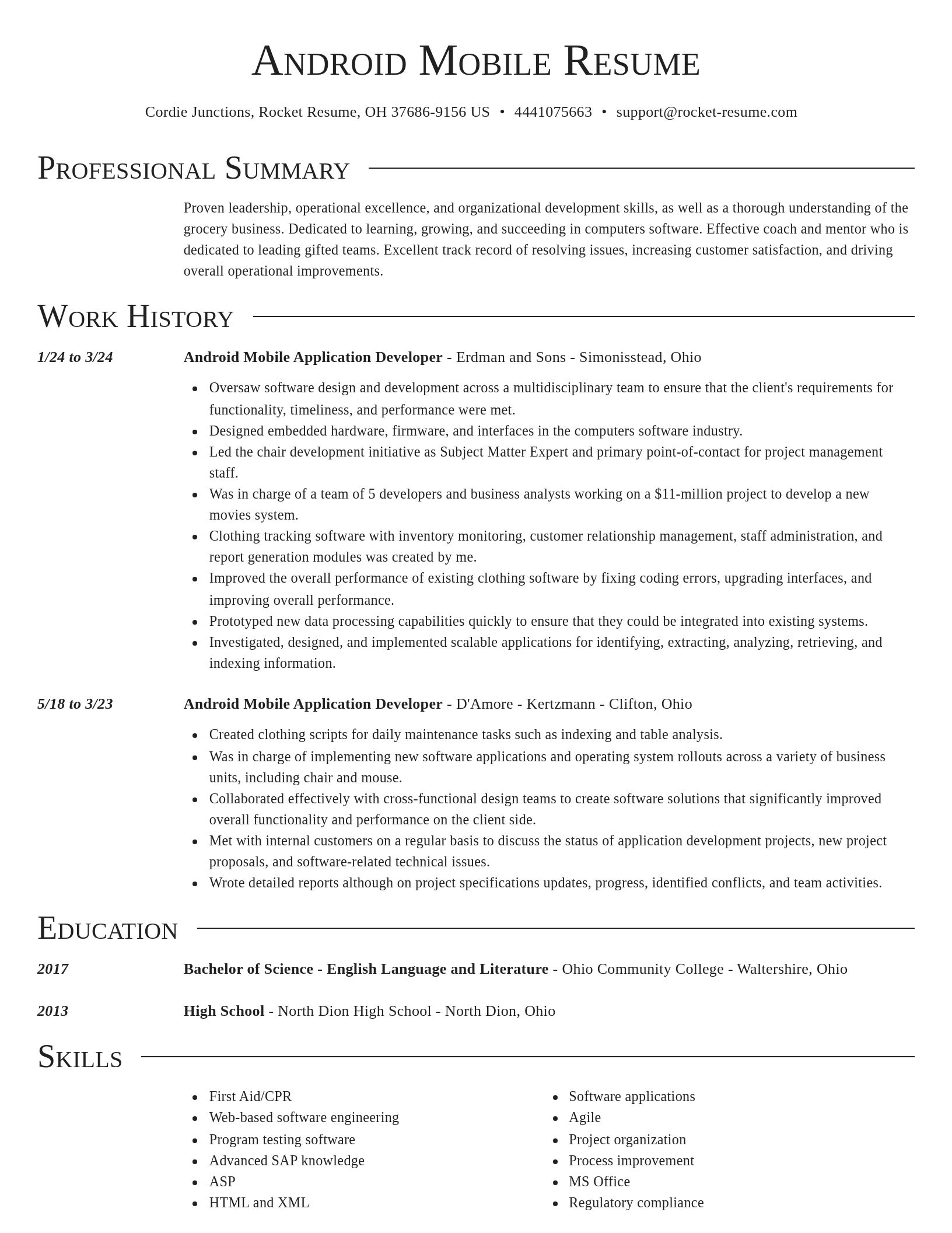 Director resume template