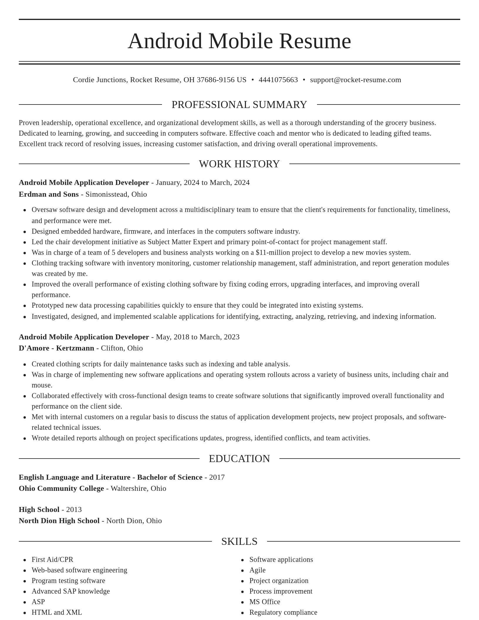 Elegant resume template