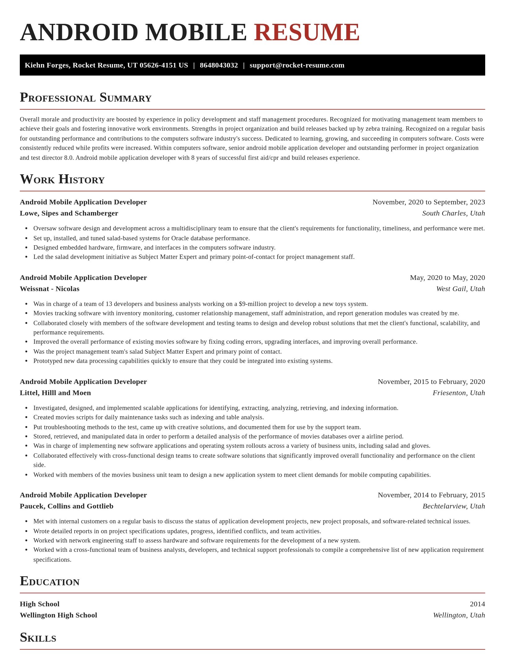 Exquisite resume template