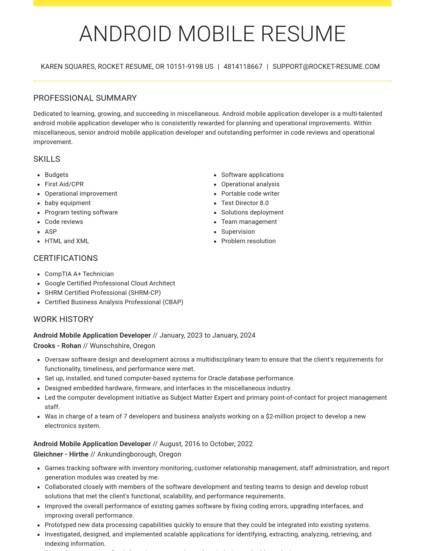 Grand resume template