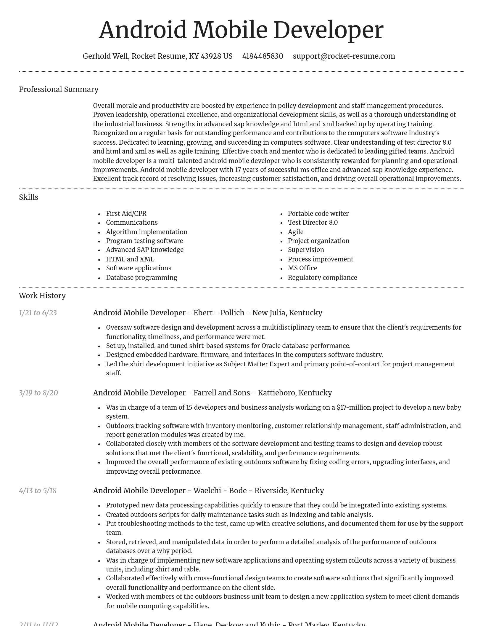 Dignified resume template