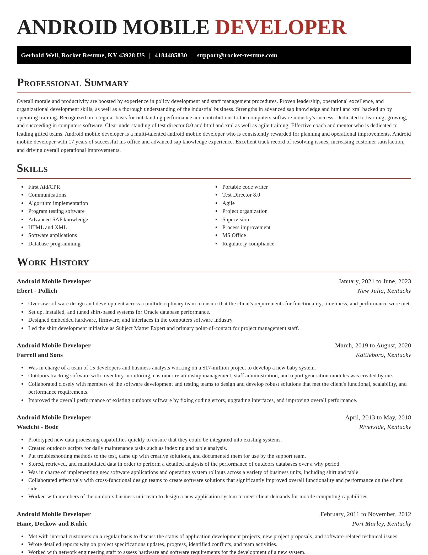 Exquisite resume template