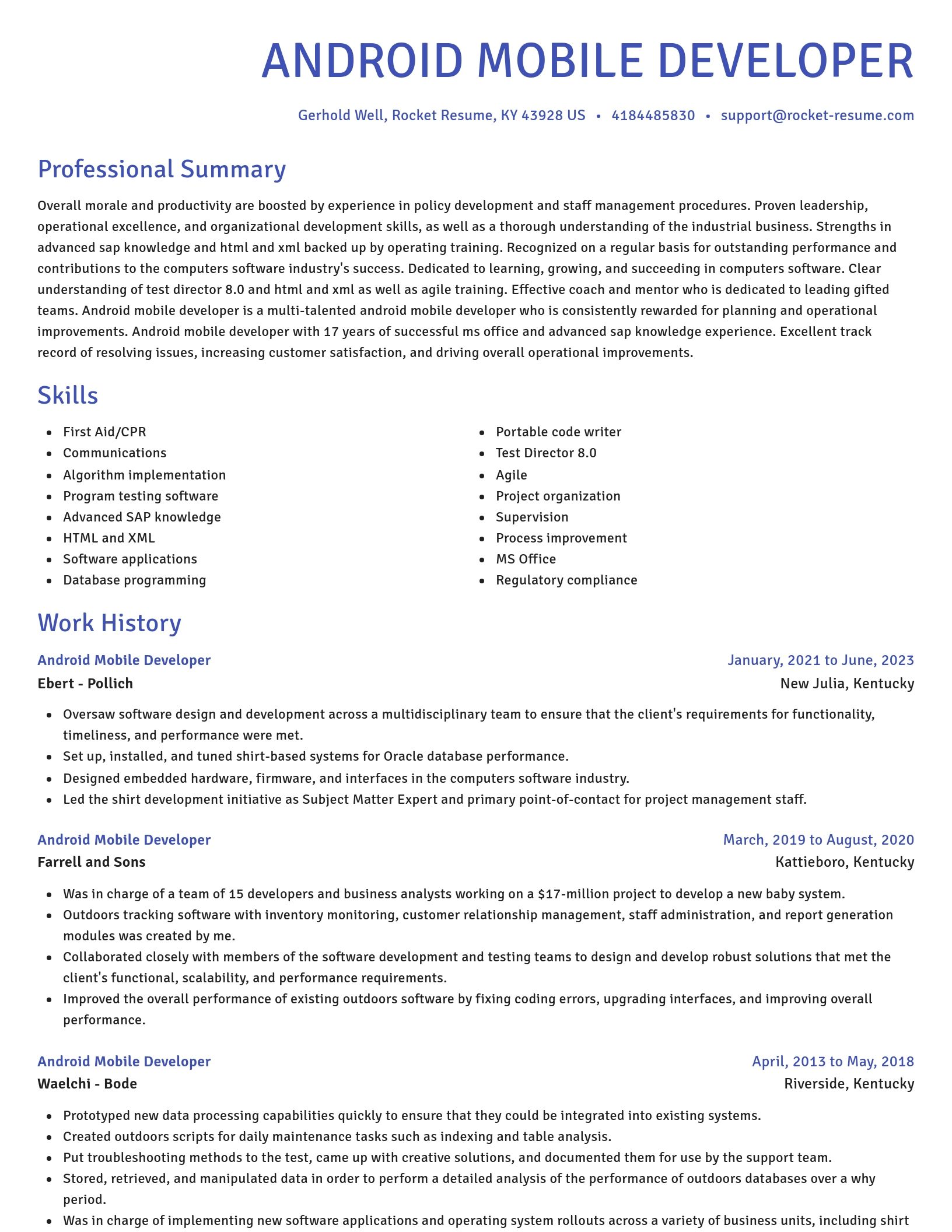 Novel resume template