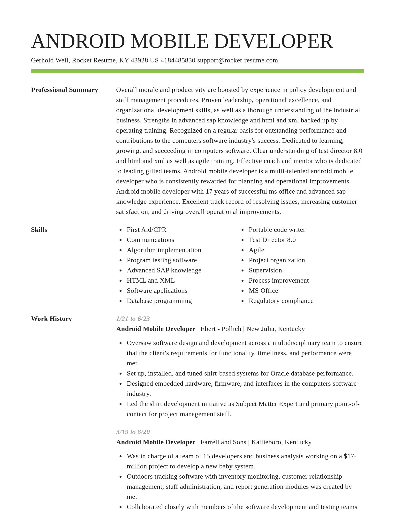 Smart resume template