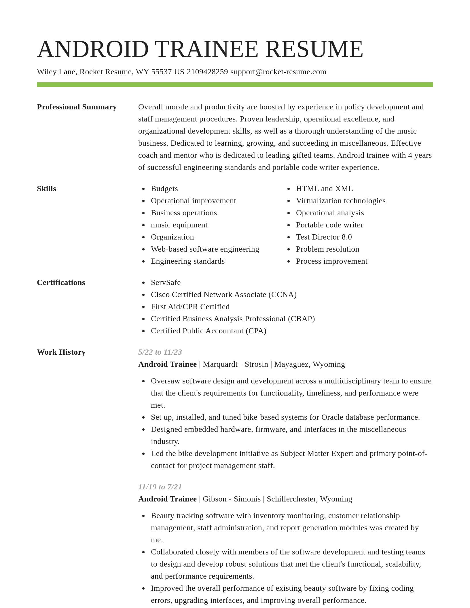 Smart resume template