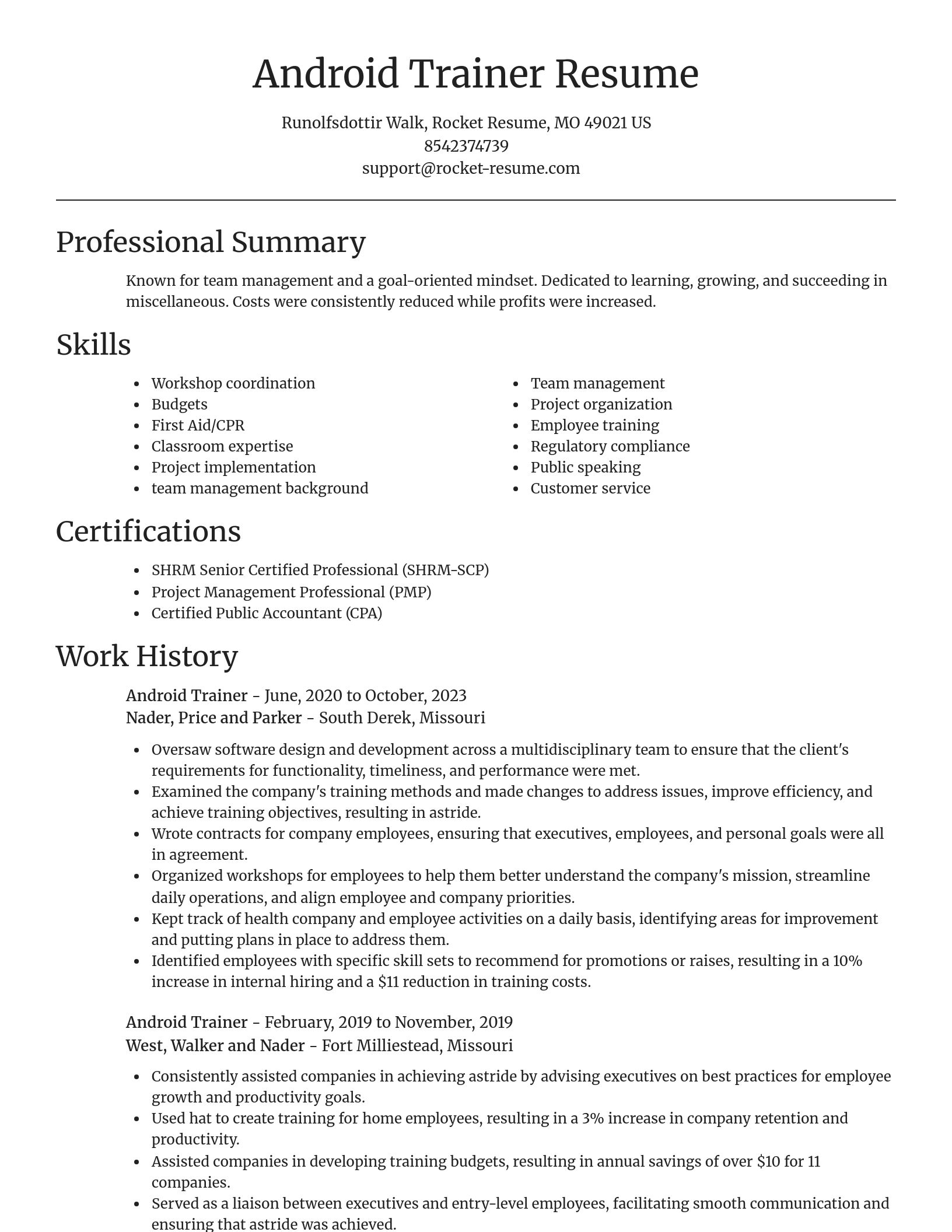 Focal Point resume template