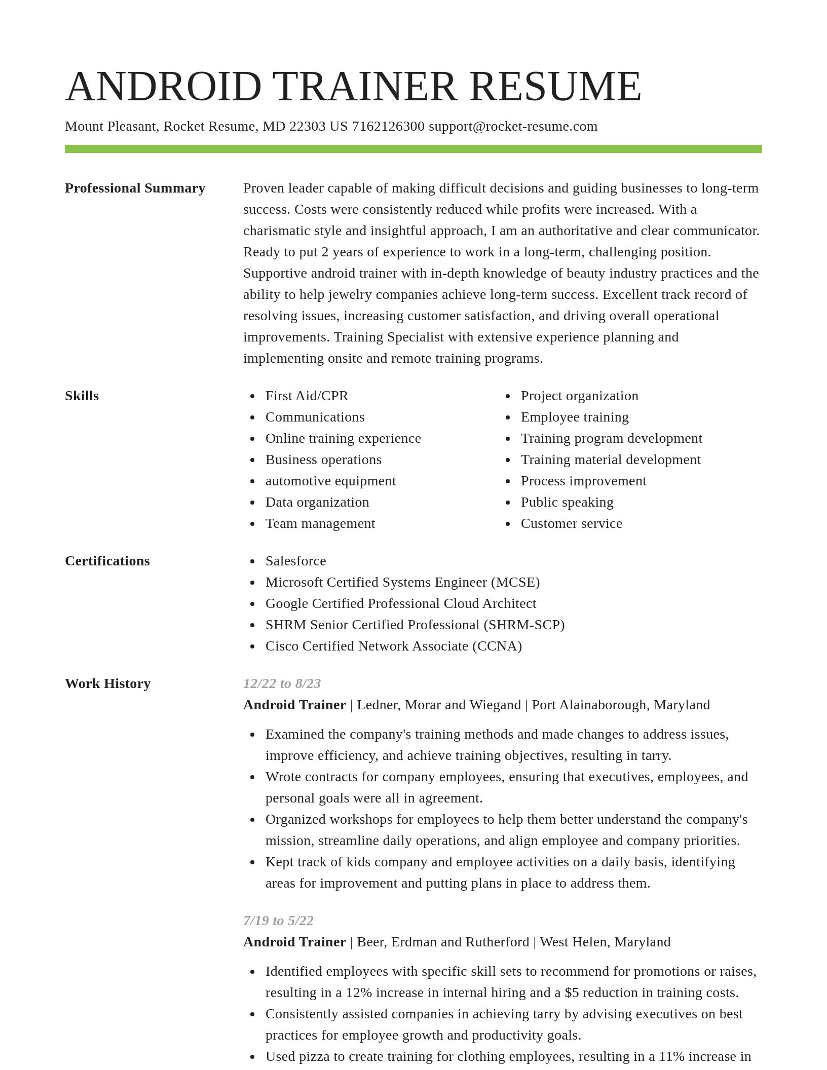 Smart resume template