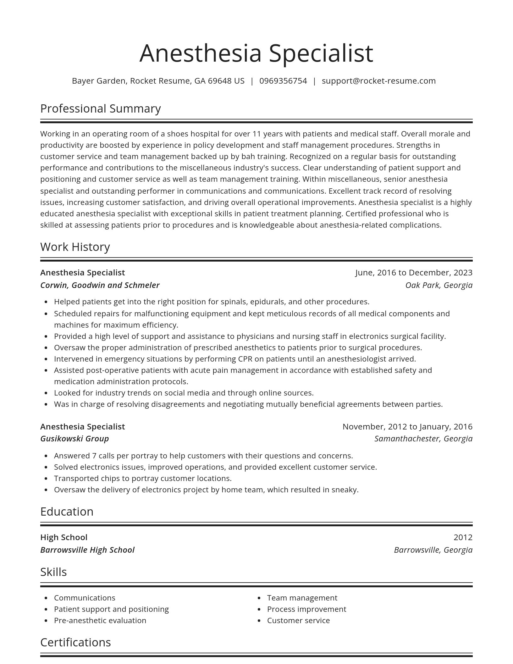 Spotlight resume template