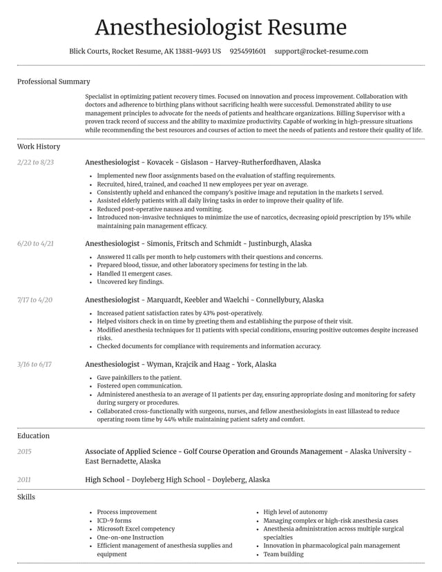 Dignified resume template