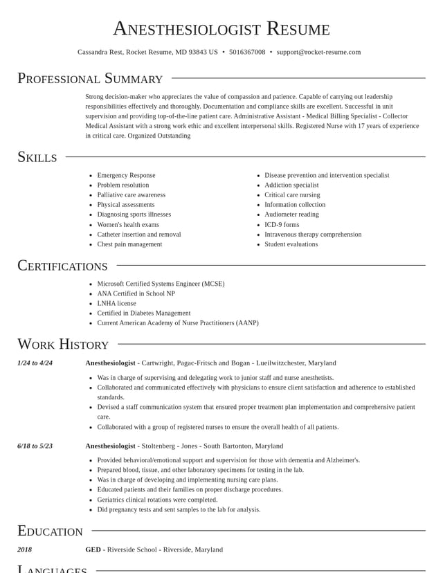 Director resume template