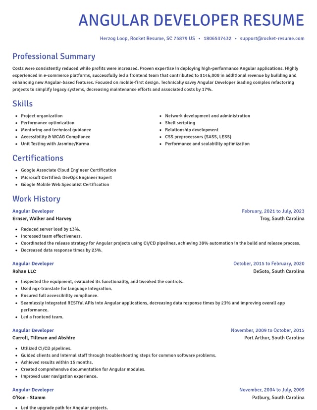Novel resume template