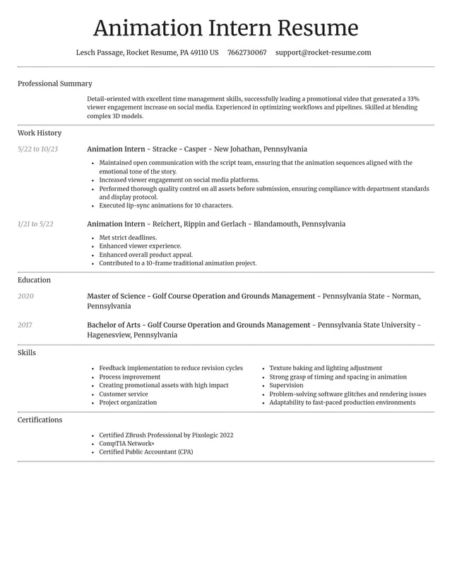 Dignified resume template