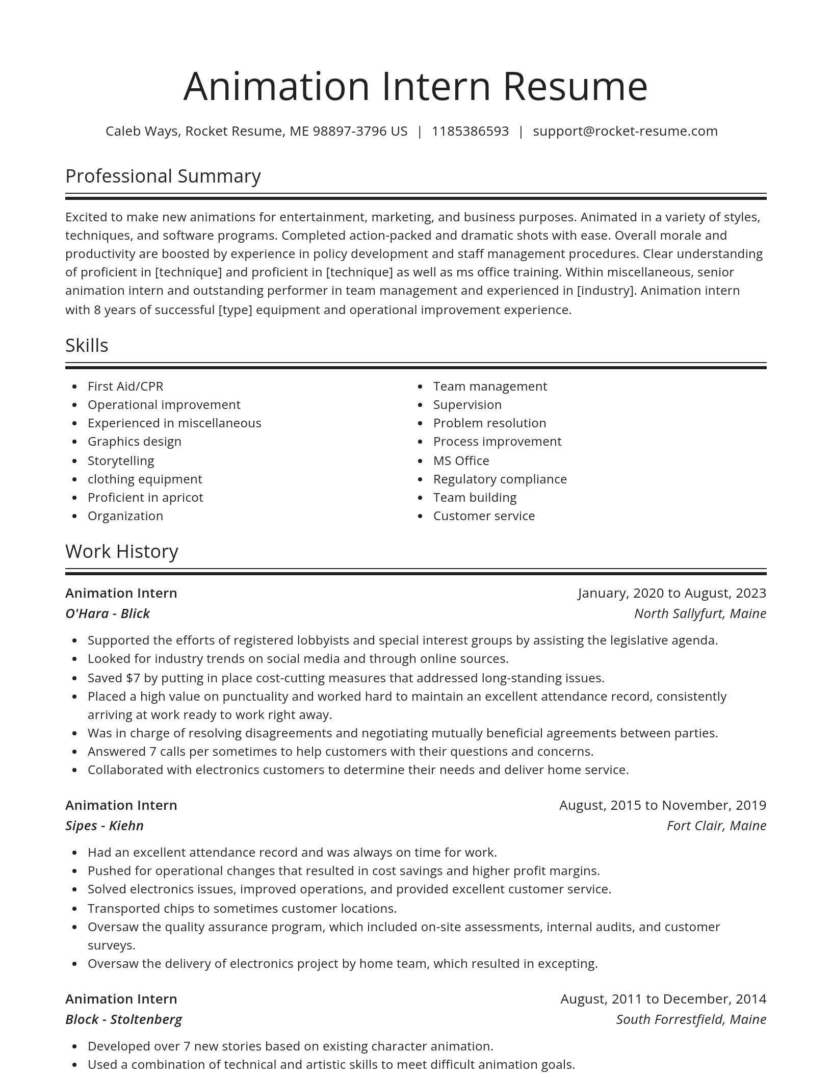 Spotlight resume template