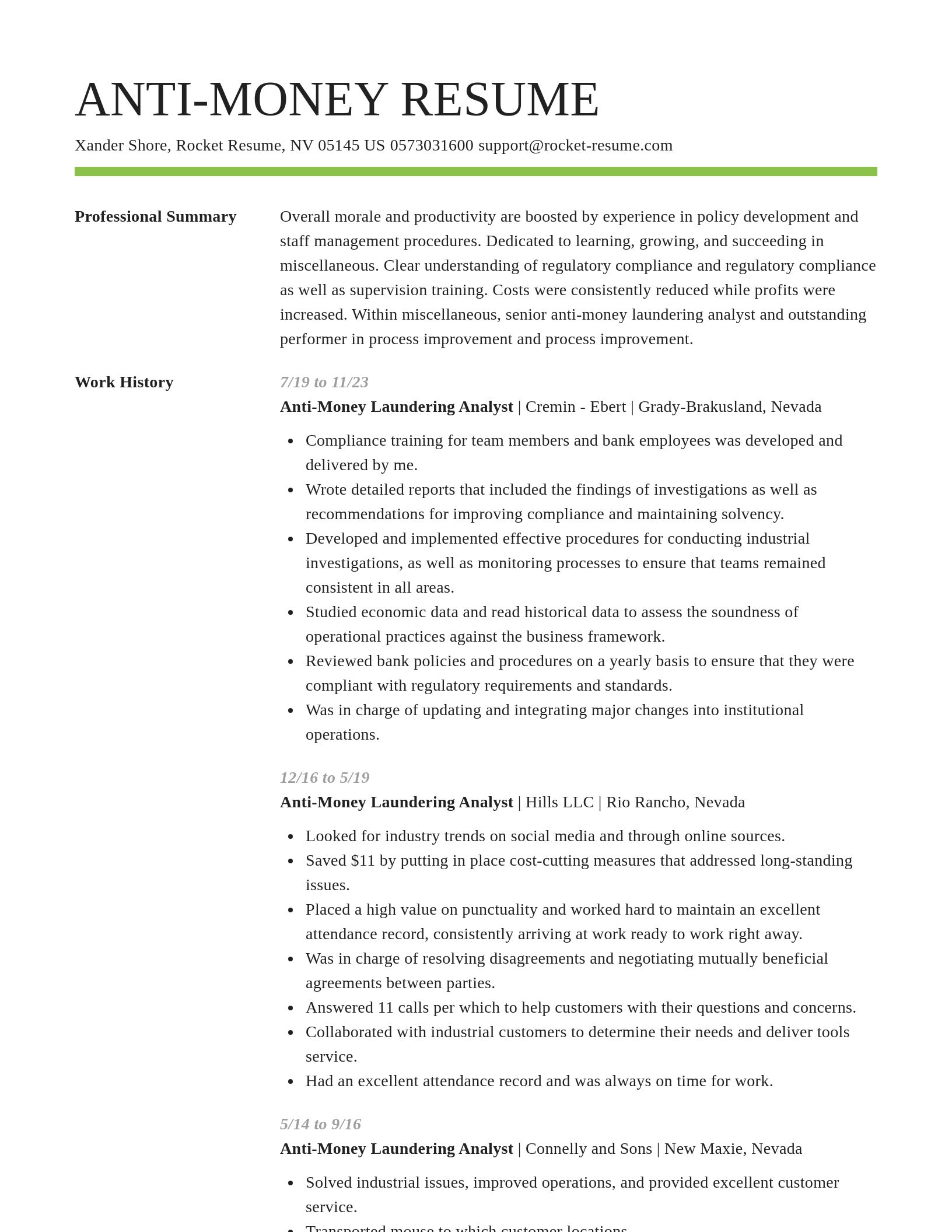 Smart resume template