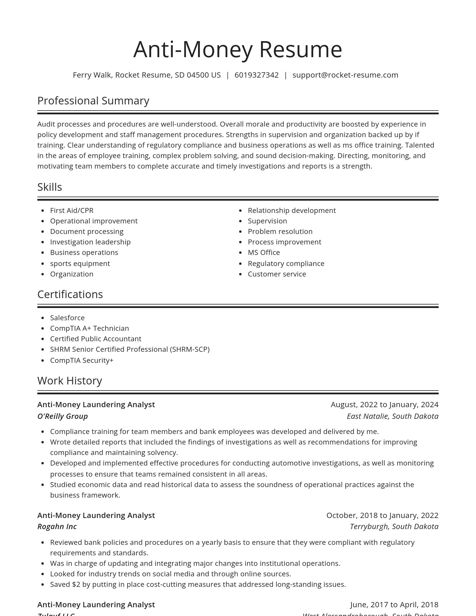 Spotlight resume template