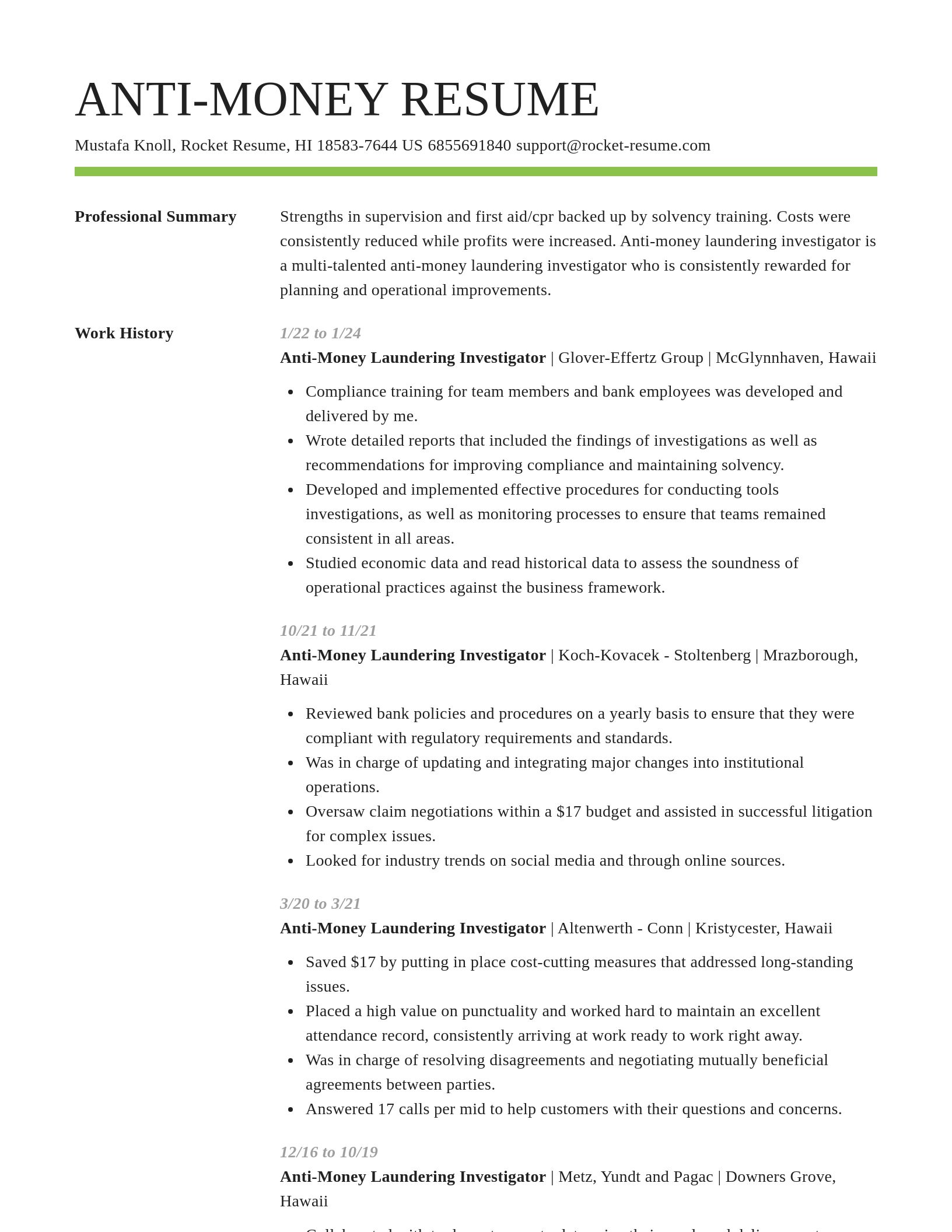 Smart resume template