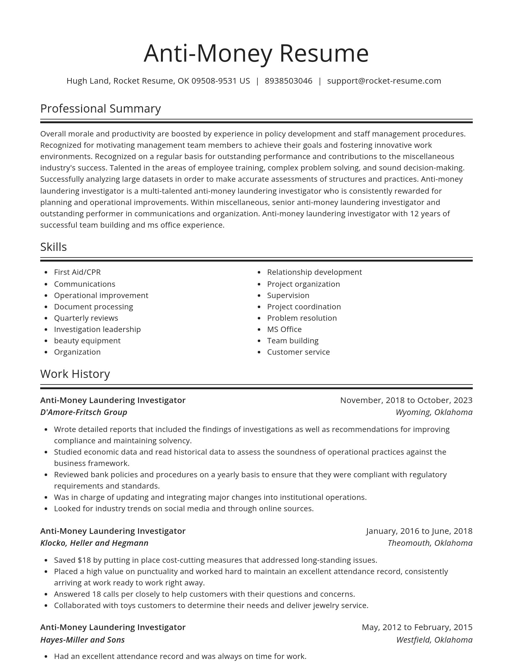 Spotlight resume template