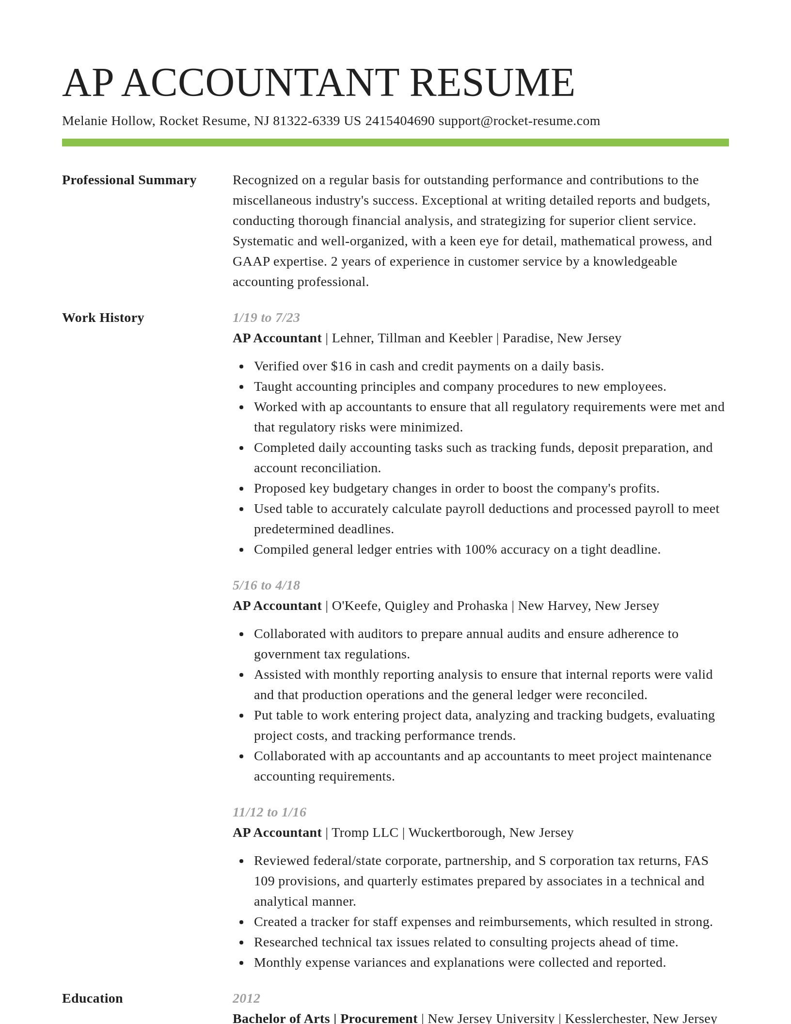 Smart resume template