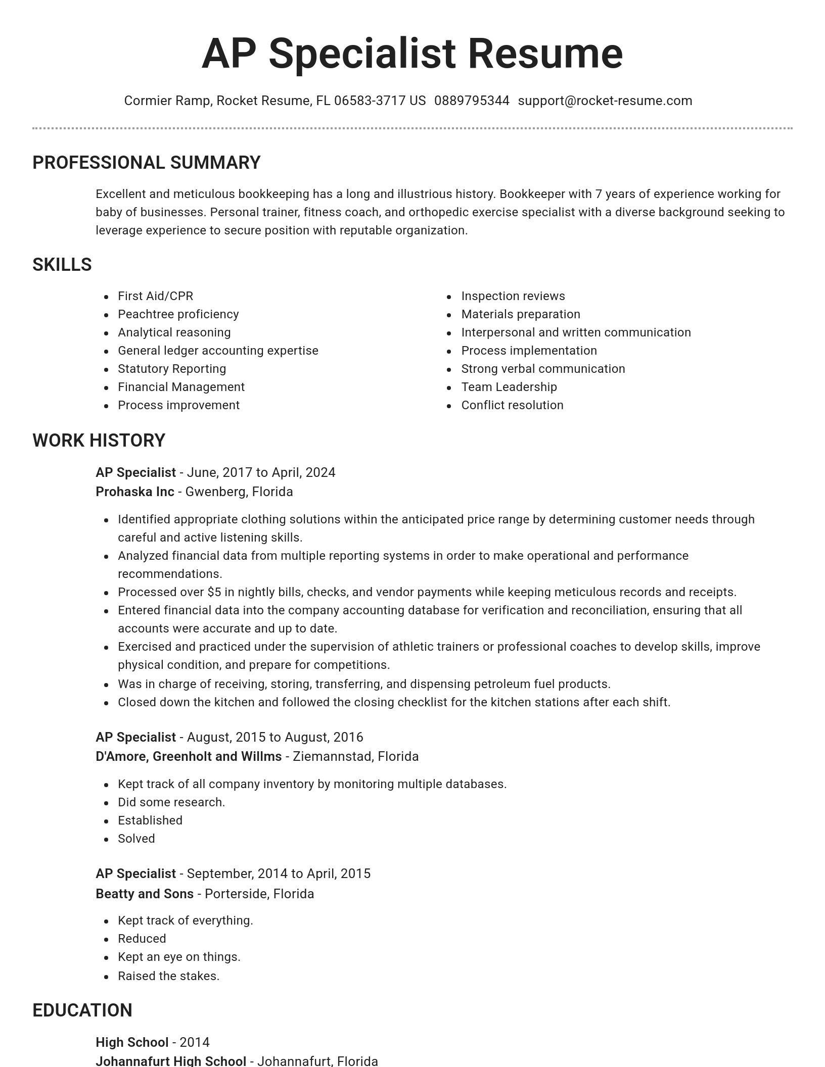 Brilliant resume template
