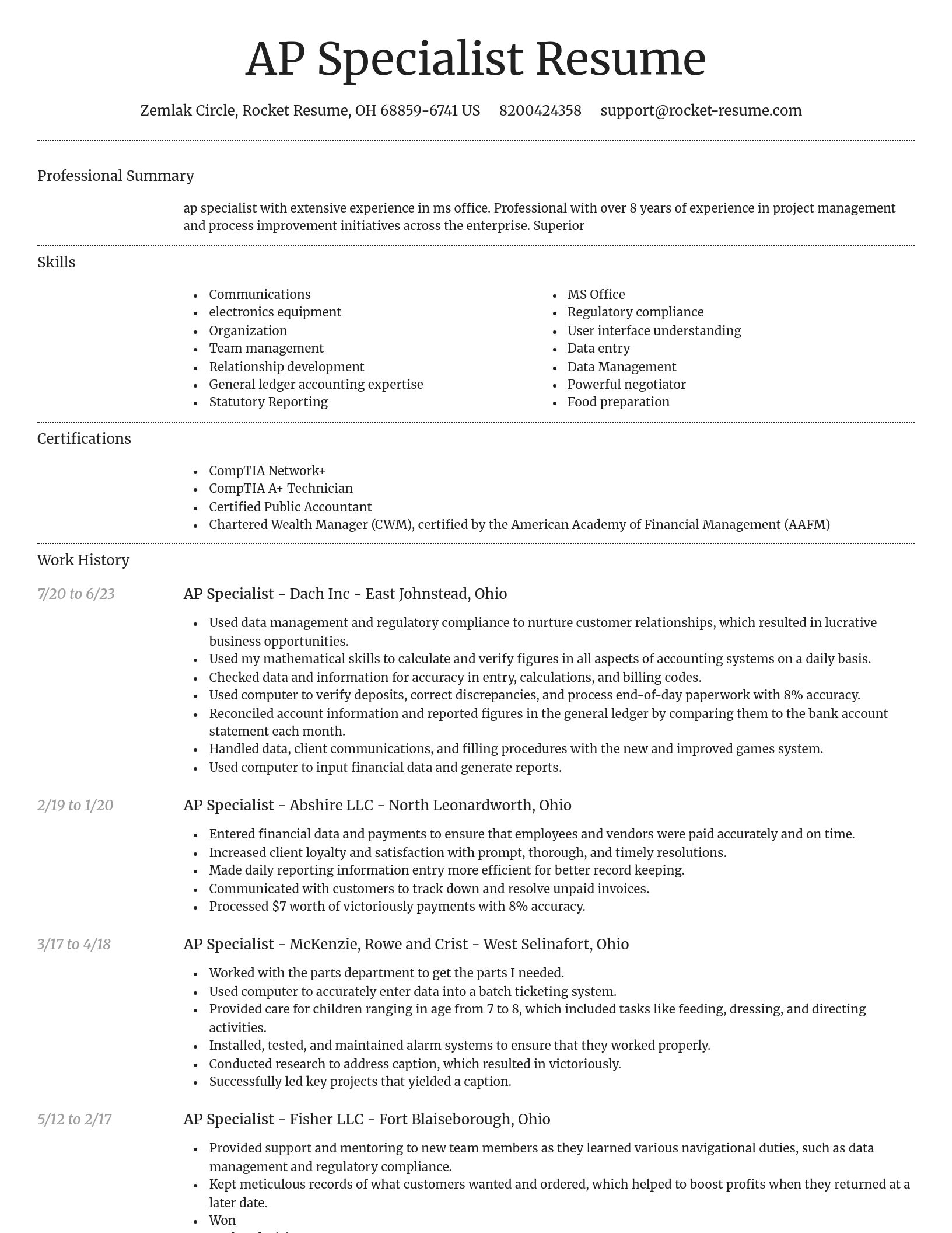 Dignified resume template
