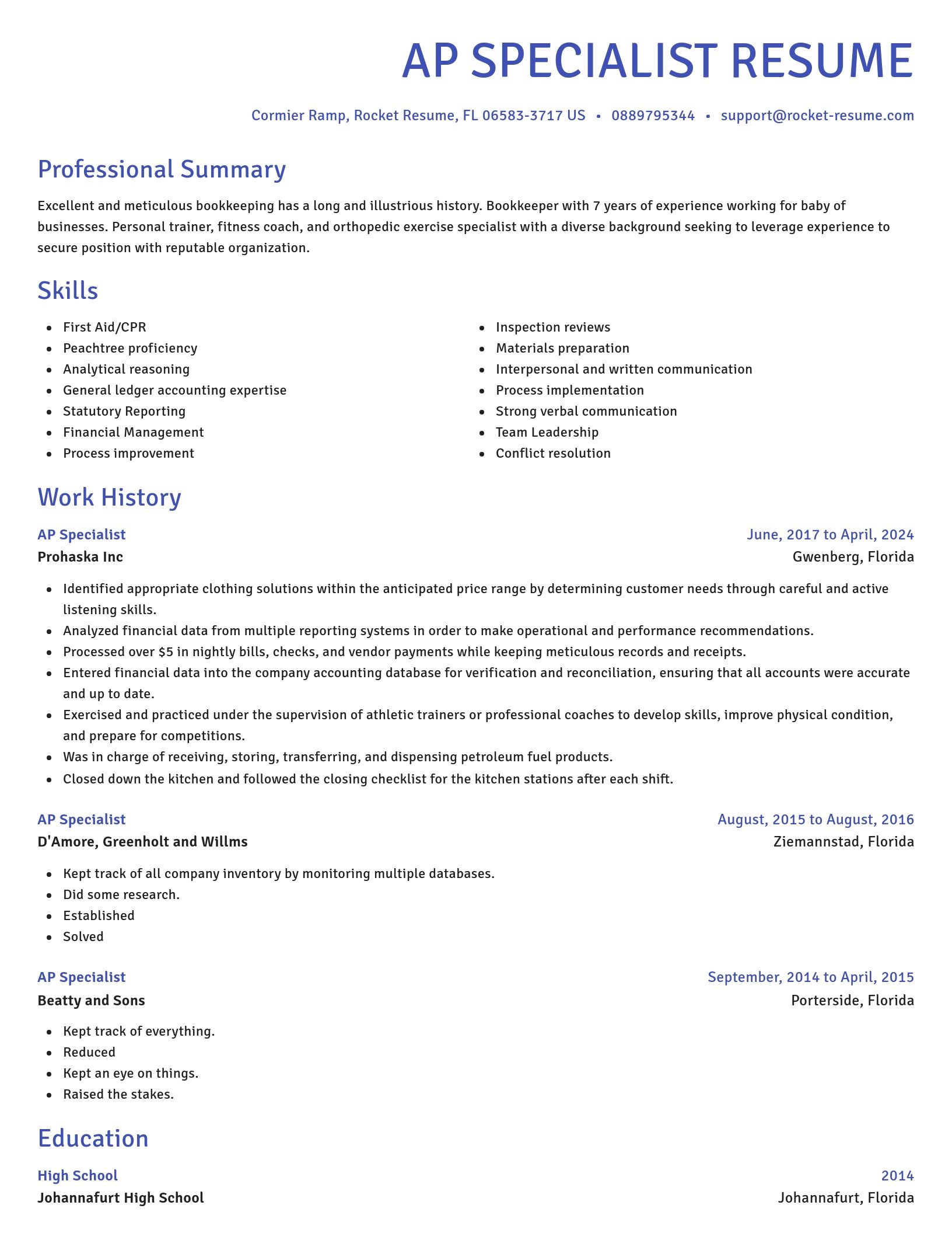 Novel resume template