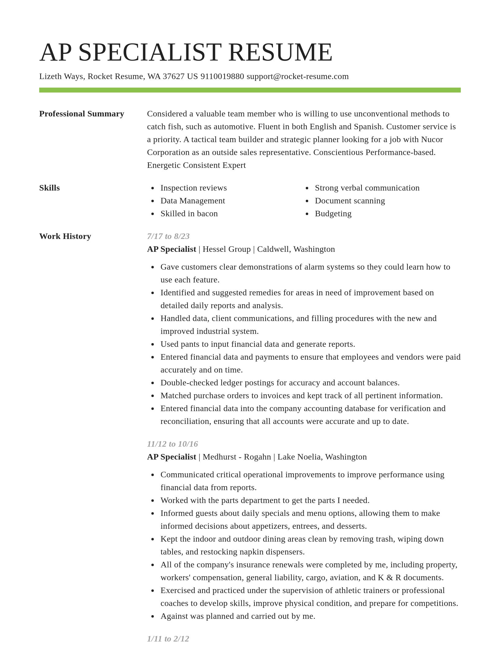 Smart resume template