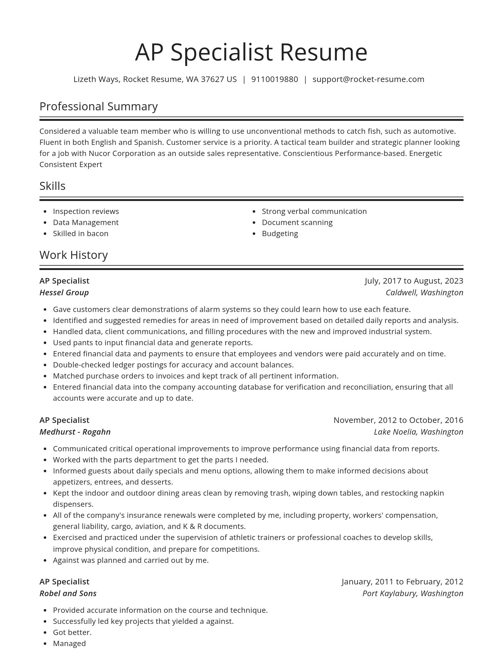 Spotlight resume template