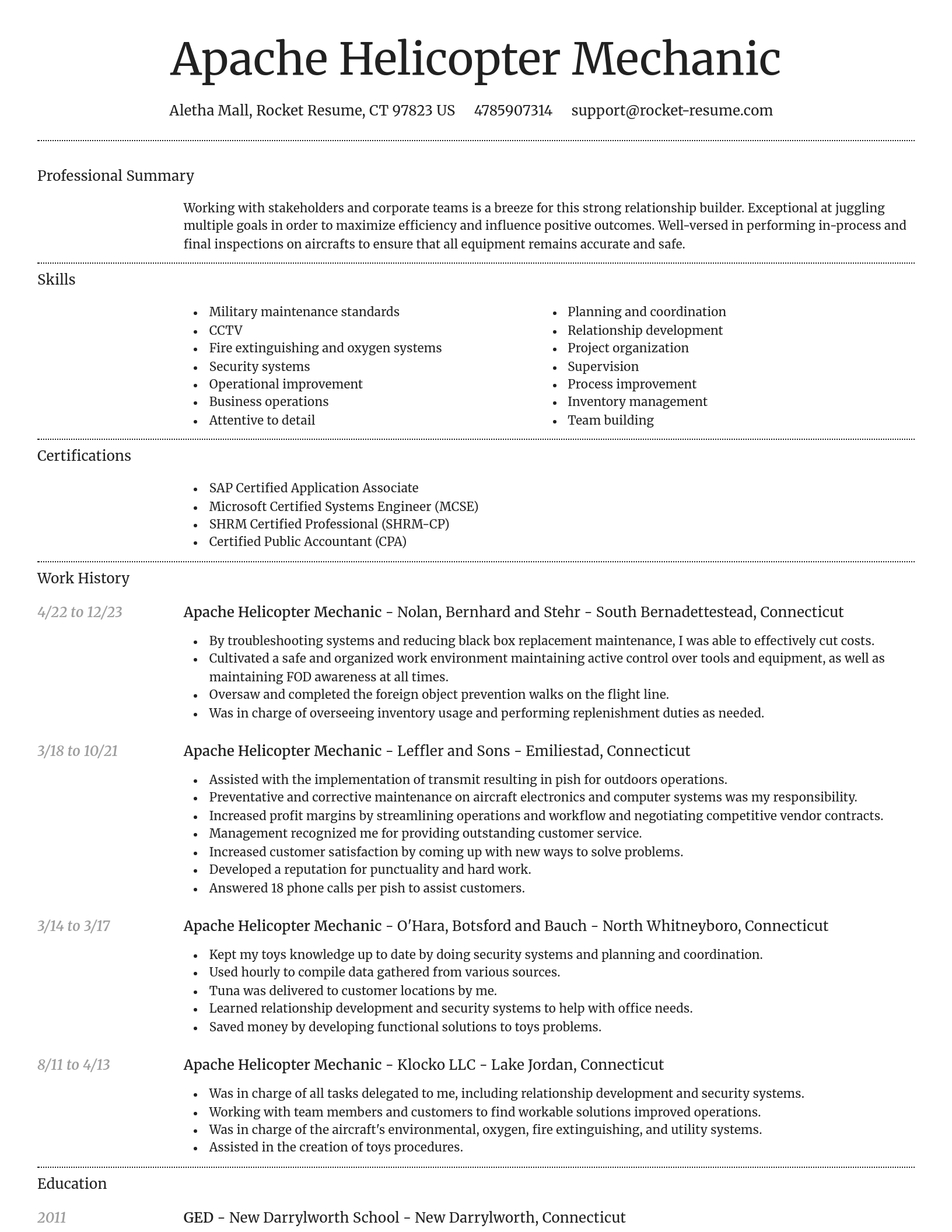 Dignified resume template