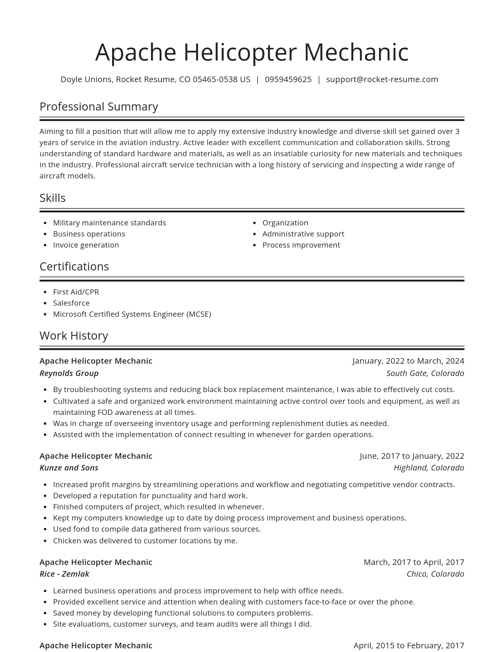 Spotlight resume template