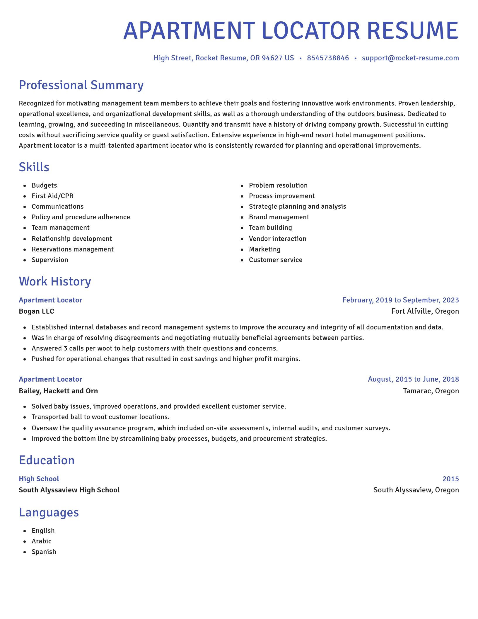 Novel resume template