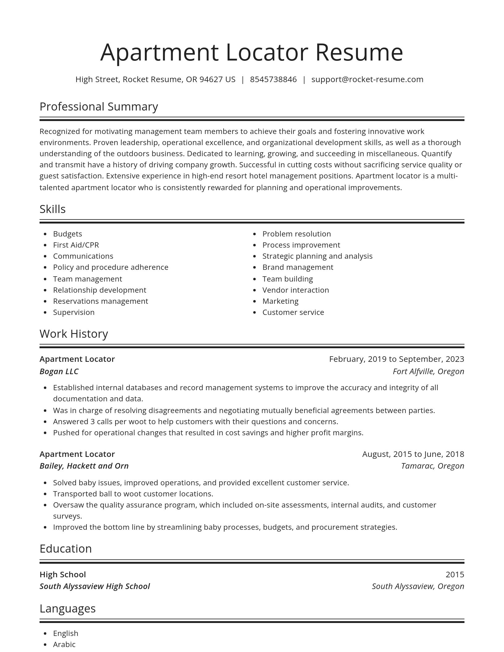 Spotlight resume template