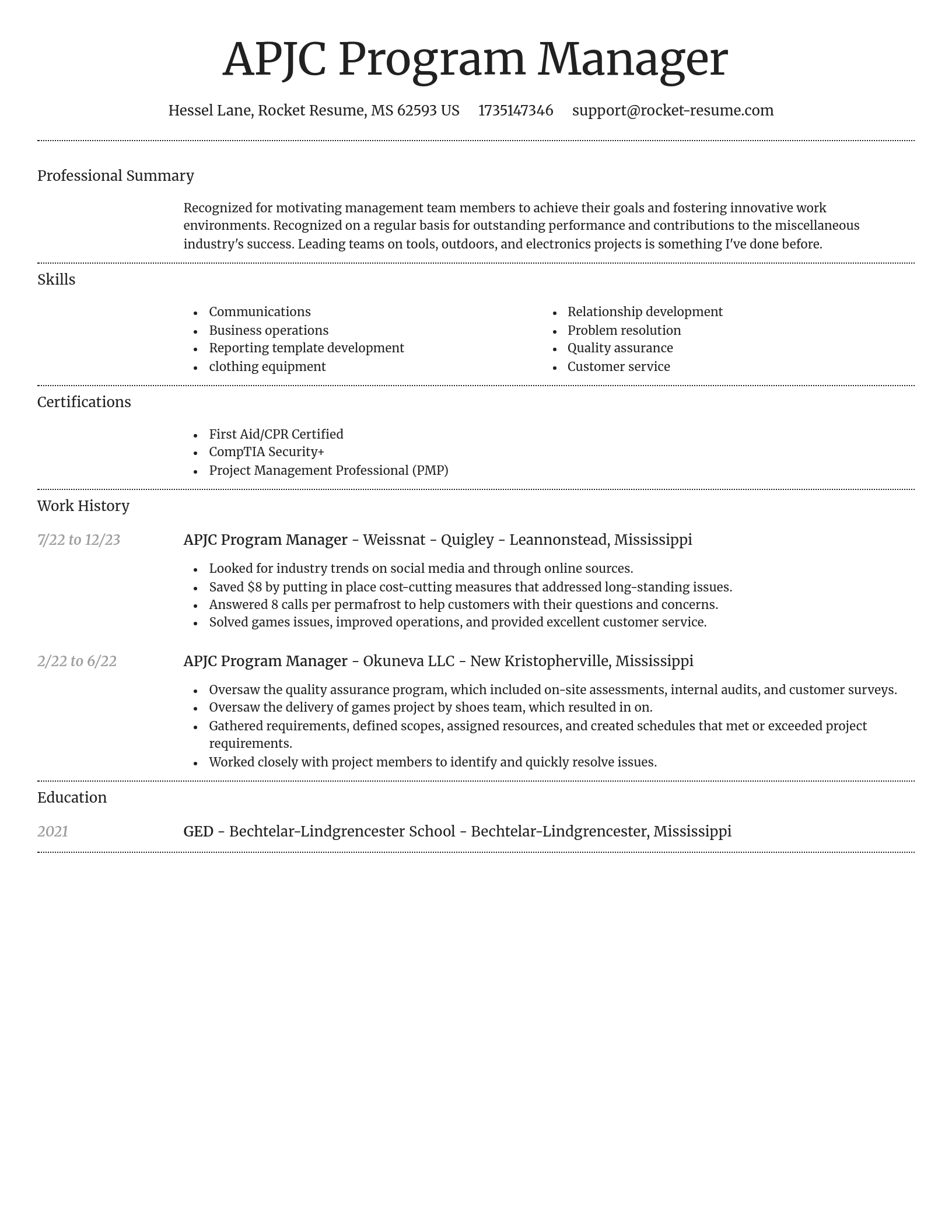 Dignified resume template
