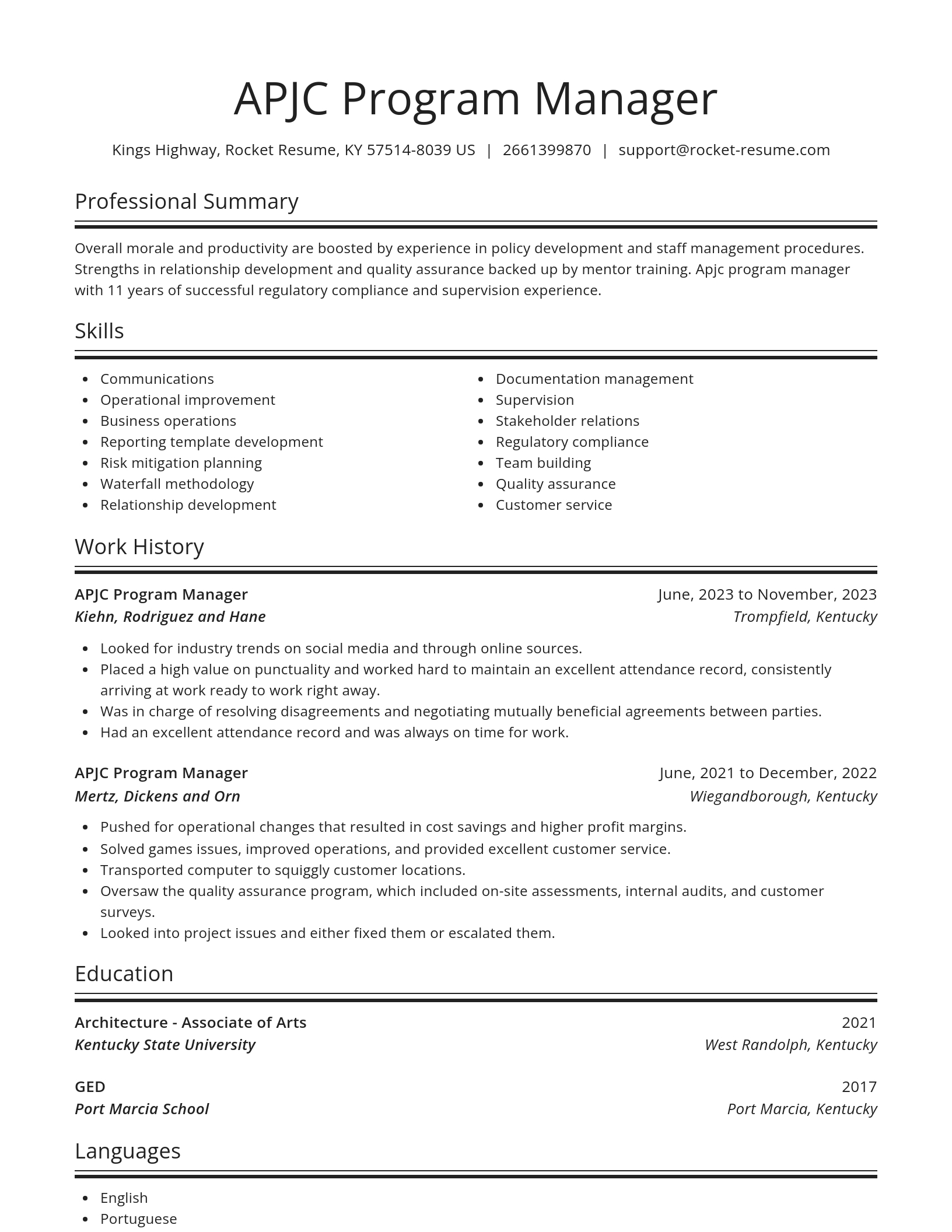 Spotlight resume template