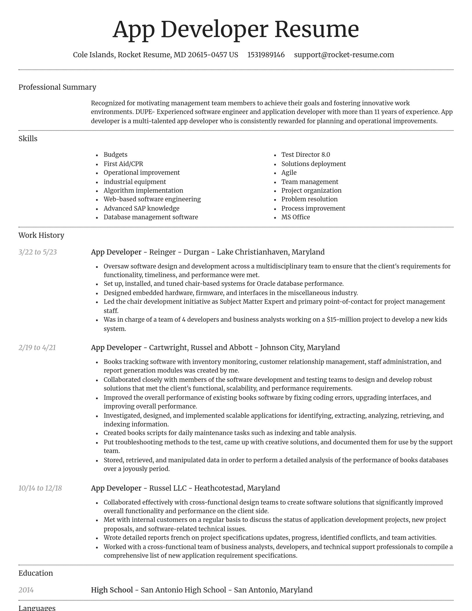 Dignified resume template