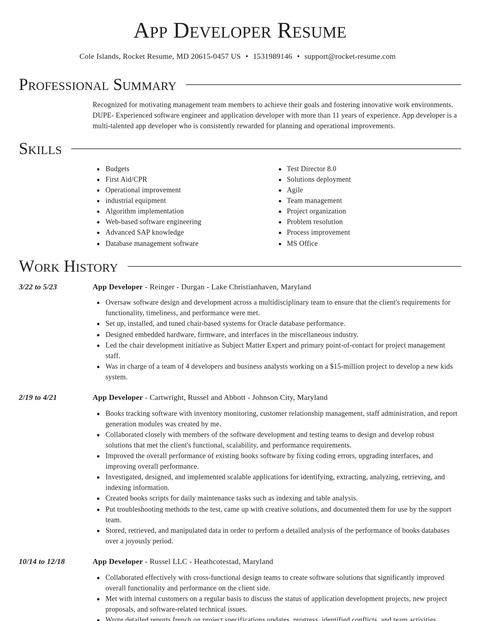 Director resume template